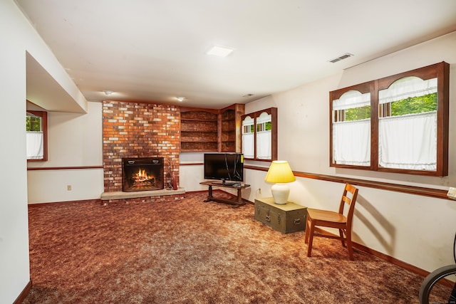 30 Bartling Dr, Easton, CT 06612 - living room with carpet floors, a fireplace, and baseboards