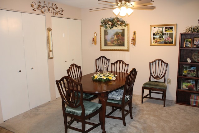 106 S Putter Dr Unit 106, Wallingford, CT 06492 - dining area featuring light carpet and ceiling fan