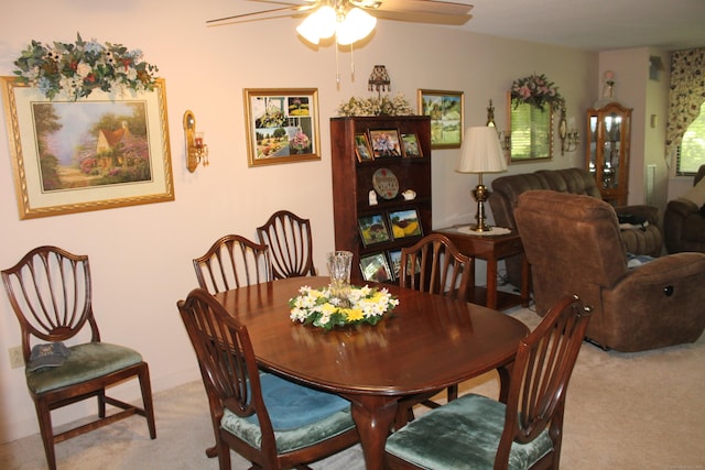 106 S Putter Dr Unit 106, Wallingford, CT 06492 - dining area with light carpet and a ceiling fan