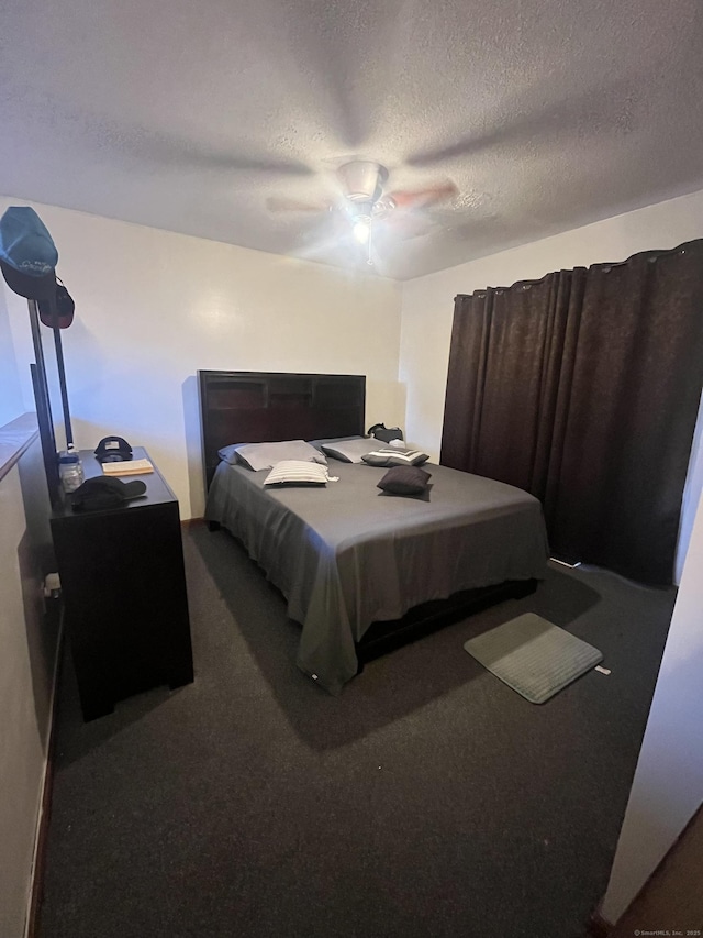 19 Fairmont Ave, New Haven, CT 06513 - bedroom featuring a textured ceiling, carpet, and ceiling fan