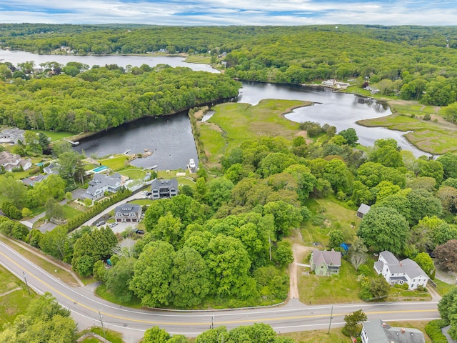 187 Whitehall Ave, Stonington, CT 06355 - drone / aerial view of a heavily wooded area and a nearby body of water