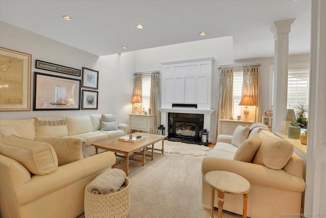 2 Lake Louise Dr, Westbrook, CT 06498 - living area featuring recessed lighting and a glass covered fireplace