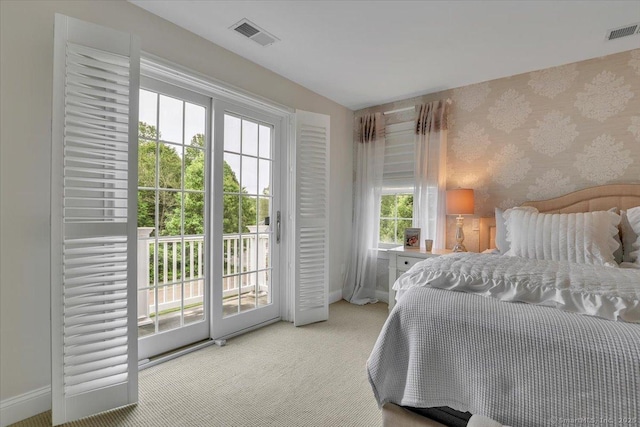 2 Lake Louise Dr, Westbrook, CT 06498 - carpeted bedroom with access to outside, baseboards, and wallpapered walls