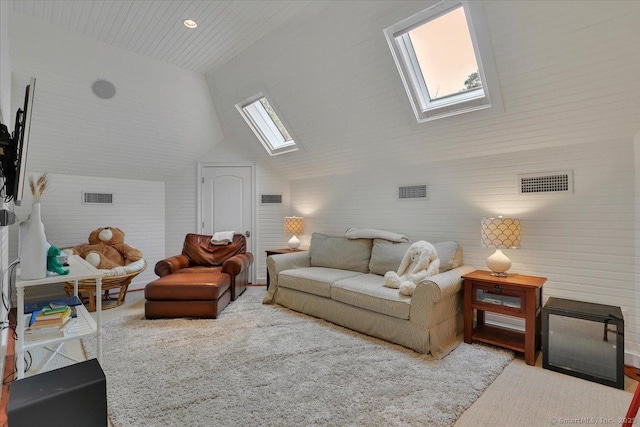 2 Lake Louise Dr, Westbrook, CT 06498 - living area with a skylight, lofted ceiling, and recessed lighting