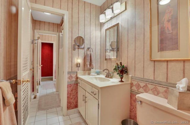 846 Arbutus St, Middletown, CT 06457 - bathroom featuring tile patterned floors, vanity, and wallpapered walls