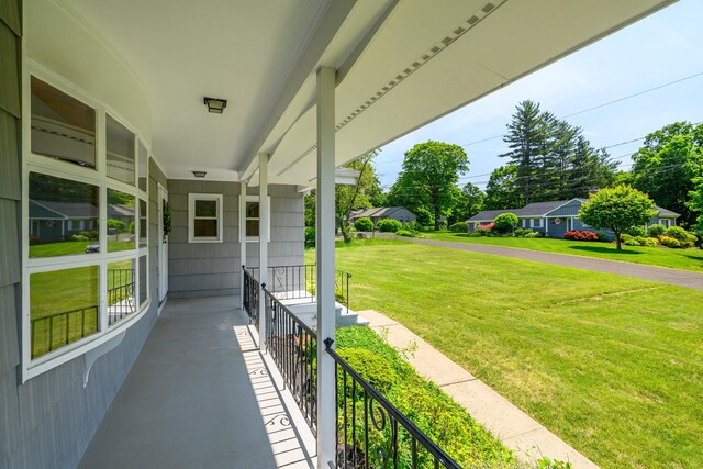 66 Hobby Dr, Ridgefield, CT 06877 - porch featuring a lawn