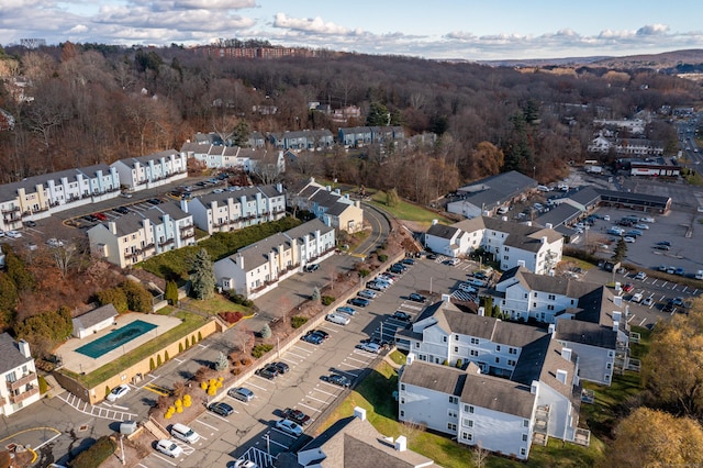 55 Mill Plain Rd Unit 34-14, Danbury, CT 06811 - aerial view of property and surrounding area with a forest