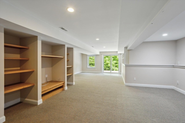 67 Bartman Rd, Haddam, CT 06441 - basement with carpet, baseboards, and recessed lighting