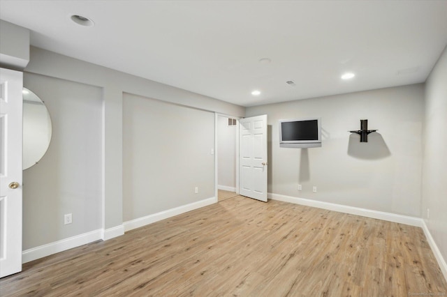 67 Bartman Rd, Haddam, CT 06441 - below grade area with wood finished floors, baseboards, and recessed lighting