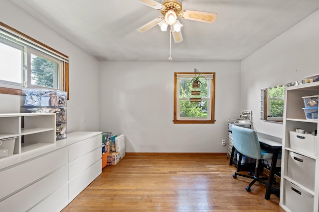 881 Pine St, Bristol, CT 06010 - home office with wood-type flooring and ceiling fan