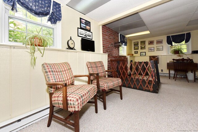 10 Brewer Rd, East Hampton, CT 06424 - sitting room with a baseboard heating unit and carpet flooring