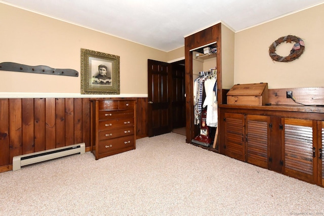 10 Brewer Rd, East Hampton, CT 06424 - carpeted bedroom with baseboard heating and ornamental molding