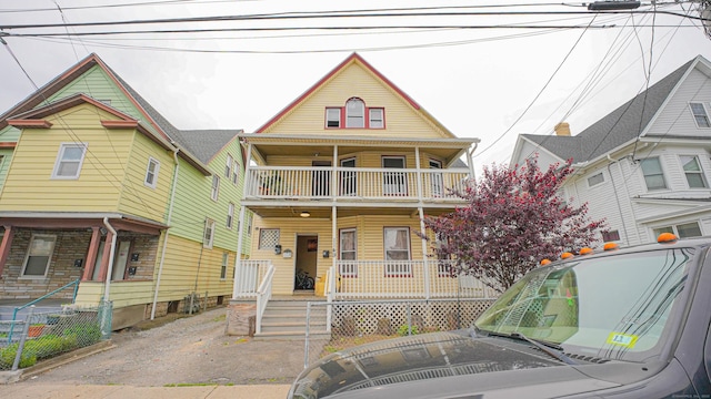 1149 Central Ave, Bridgeport, CT 06607 - view of front of home featuring covered porch and a balcony