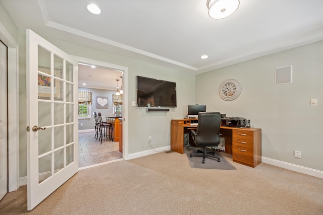 155 Garrigus Ct, Wolcott, CT 06716 - carpeted office space featuring baseboards, recessed lighting, and a raised ceiling