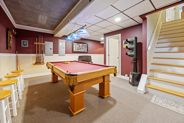 155 Garrigus Ct, Wolcott, CT 06716 - game room with carpet flooring, billiards, and baseboards