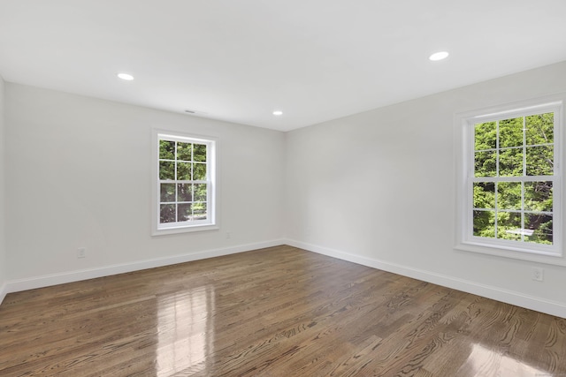46 N Park St, Ellington, CT 06029 - empty room featuring baseboards, wood finished floors, and recessed lighting