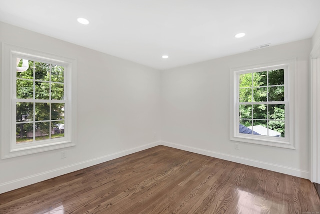 46 N Park St, Ellington, CT 06029 - spare room with healthy amount of natural light, baseboards, wood finished floors, and recessed lighting