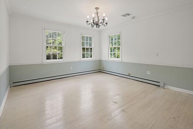 130 Easton Rd, Westport, CT 06880 - unfurnished room with a chandelier, crown molding, wood finished floors, and baseboards