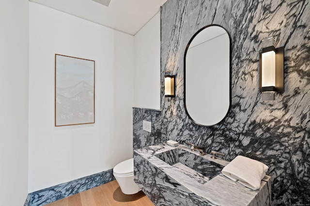 7 Dairy Rd, Greenwich, CT 06830 - bathroom with toilet and wood finished floors