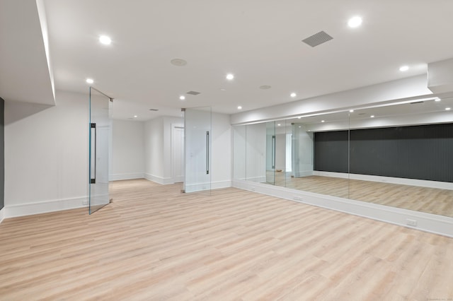 7 Dairy Rd, Greenwich, CT 06830 - finished below grade area featuring light wood-style floors, baseboards, and recessed lighting