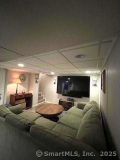 64 Hayes Rd, Simsbury, CT 06081 - cinema featuring a paneled ceiling and recessed lighting