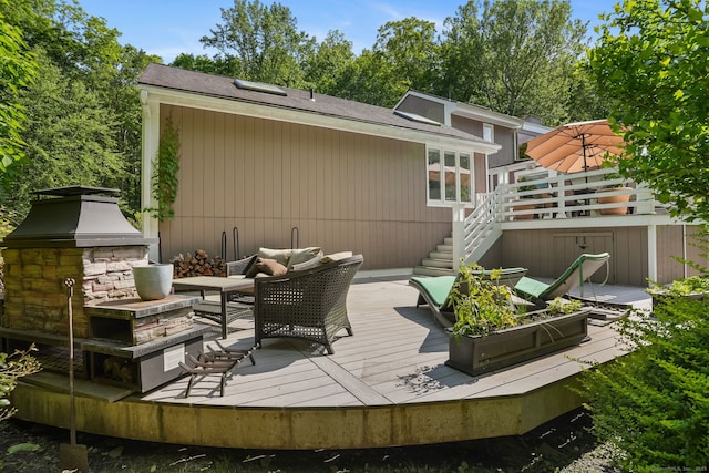 227 Dublin Hill Rd, Southbury, CT 06488 - deck featuring stairs and outdoor lounge area
