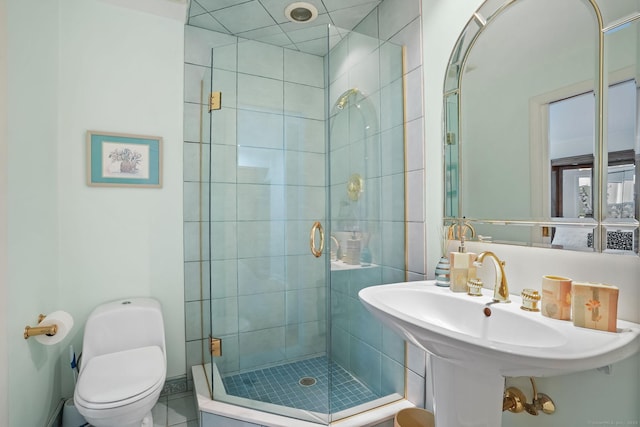 227 Dublin Hill Rd, Southbury, CT 06488 - bathroom with toilet, a stall shower, and a sink