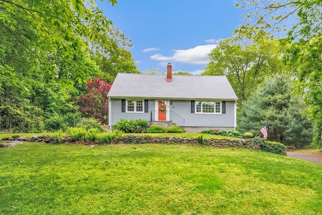 91 Bart Rd, Monroe, CT 06468 - view of front of property with a chimney and a front lawn