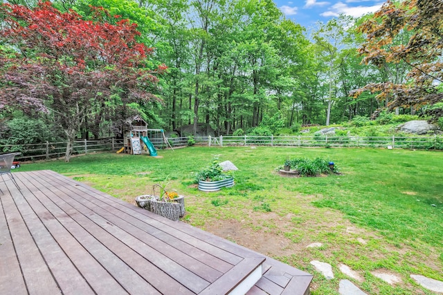 91 Bart Rd, Monroe, CT 06468 - wooden terrace with a playground