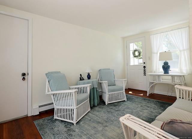 110 Cottage St, Trumbull, CT 06611 - bedroom with wood finished floors and a baseboard heating unit