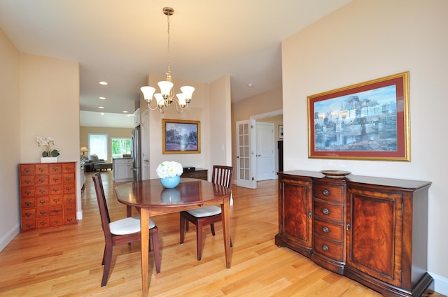 221 Scenic Dr Unit 221, Berlin, CT 06037 - dining space with light wood-style flooring, a chandelier, and recessed lighting