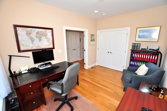 221 Scenic Dr Unit 221, Berlin, CT 06037 - office area with light wood-type flooring and recessed lighting