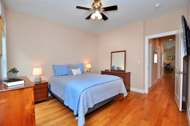 221 Scenic Dr Unit 221, Berlin, CT 06037 - bedroom with light wood finished floors and a ceiling fan