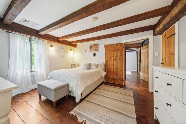 6 Downe Ln, Wilton, CT 06897 - bedroom with beam ceiling and hardwood / wood-style floors
