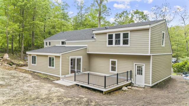 73 Nedobity Rd, Haddam, CT 06441 - rear view of property with a wooden deck and roof with shingles