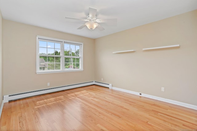 31 Elizabeth St, Shelton, CT 06484 - spare room featuring wood finished floors, baseboard heating, ceiling fan, and baseboards