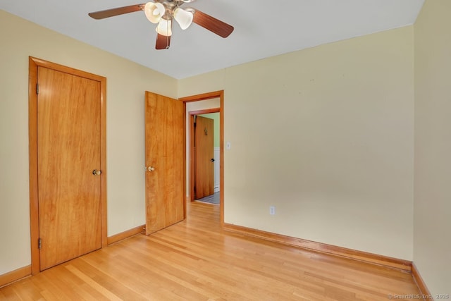 38 Craig Ave, Southington, CT 06489 - unfurnished bedroom featuring baseboards, light wood-type flooring, and a ceiling fan