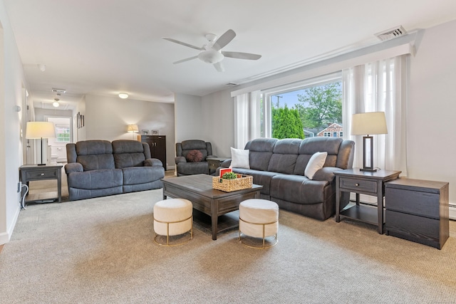 3657 Park Ave, Fairfield, CT 06825 - living area with carpet and ceiling fan