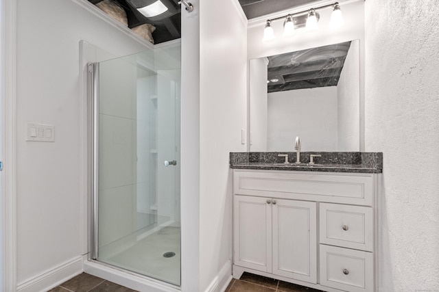 3657 Park Ave, Fairfield, CT 06825 - full bath featuring a shower stall, vanity, and tile patterned flooring
