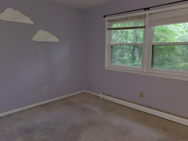 176 Hanover Rd, Newtown, CT 06470 - empty room featuring baseboard heating, carpet flooring, and baseboards