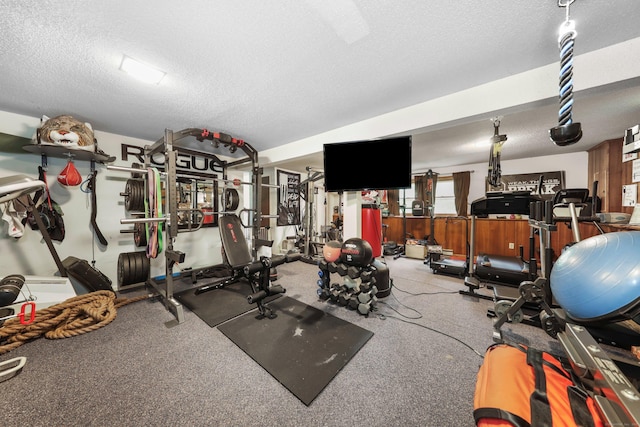 408 Reservoir Rd, Southbury, CT 06488 - exercise room featuring a textured ceiling