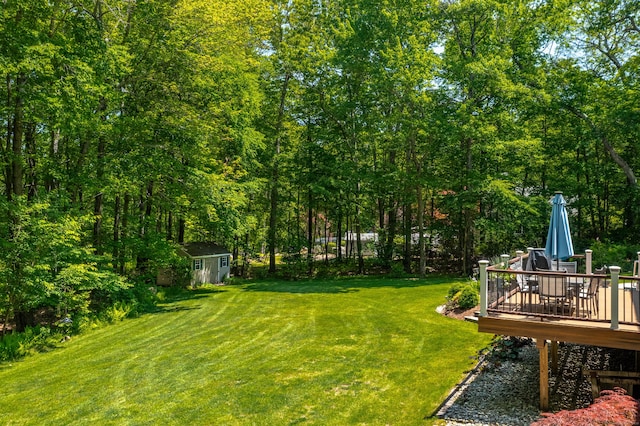 113 Charles St, Tolland, CT 06084 - view of green lawn featuring a deck