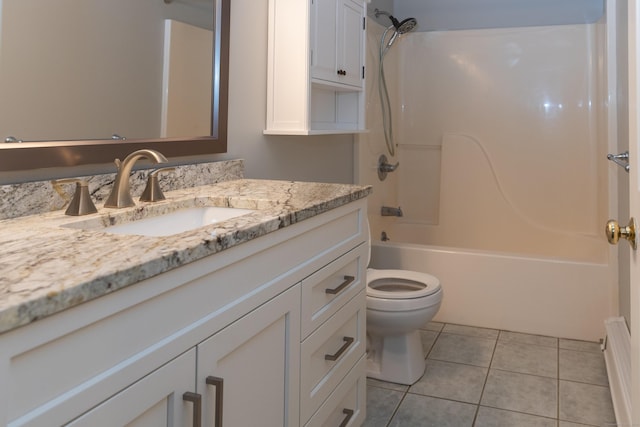 613 Ridgewood Rd, Middletown, CT 06457 - bathroom with vanity, toilet, bathtub / shower combination, and tile patterned floors