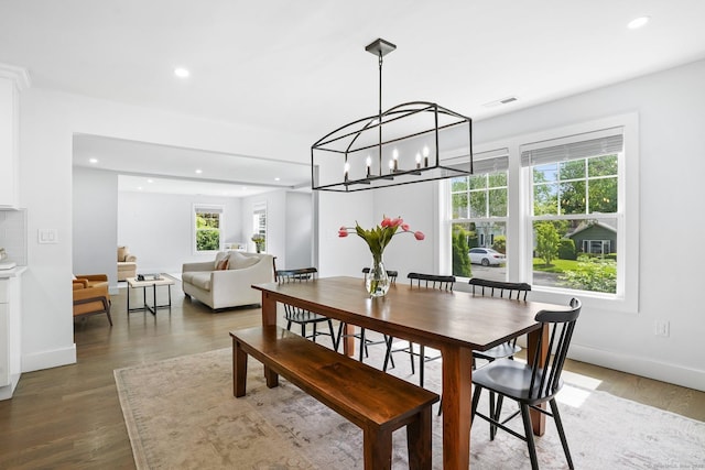 37 Highgate Rd, Trumbull, CT 06611 - dining room featuring healthy amount of natural light, recessed lighting, wood finished floors, and a chandelier