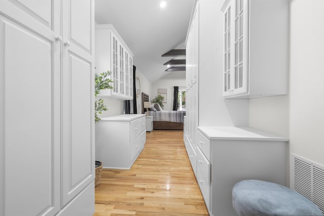 182 5th St, Stamford, CT 06905 - hall featuring light wood finished floors and lofted ceiling