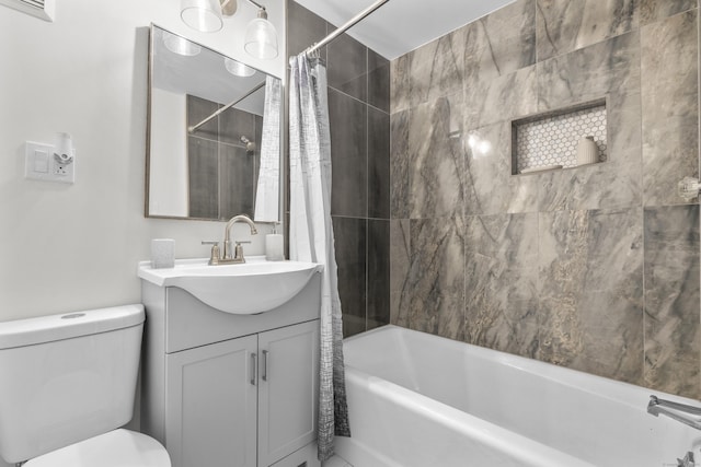 182 5th St, Stamford, CT 06905 - full bath with vanity, shower / bathtub combination with curtain, and toilet