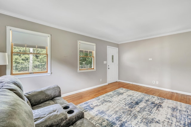 855 Stratford Rd, Stratford, CT 06615 - living area featuring ornamental molding and wood finished floors