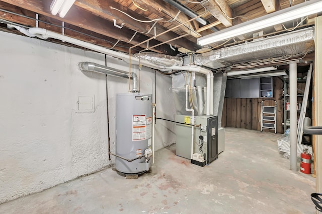 855 Stratford Rd, Stratford, CT 06615 - unfinished basement with gas water heater and heating unit