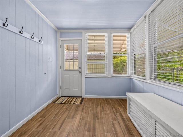 102 Columbus Ave, Meriden, CT 06451 - mudroom with dark wood-type flooring and baseboards