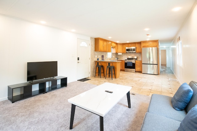 45 Twin Oaks Ln, Danbury, CT 06810 - living area featuring recessed lighting and baseboards